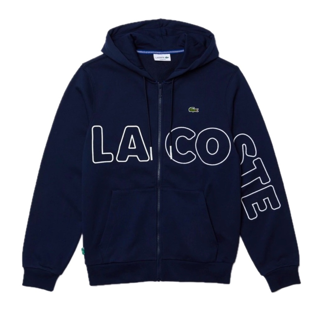 LACOSTE Men’s Heritage Print Full-Zip Cotton Fleece Hoodie